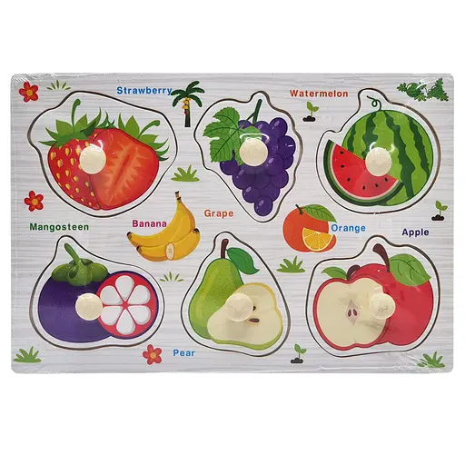 Деревяний пазл-вкладиш Фрукти та ягоди 73239-8 назви англійською мовою
