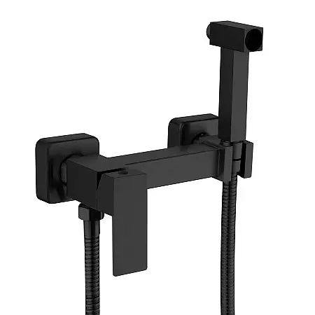 Набір гігієнічного душу прихованого монтажу Wezer PRO9A-02-BLACK, Чорний матовий - фото 1