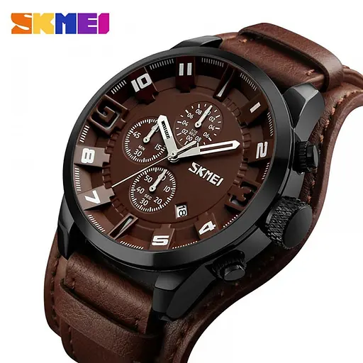 Мужские классические часы Skmei 9165 Brown-Brown - фото 3