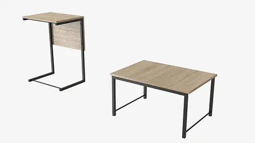 Стол журнальный приставной Терри Комбо Ferrum-decor 345x662x440 Черный металл ДСП Дуб Сонома 16 мм (FRD-105139) - фото 4