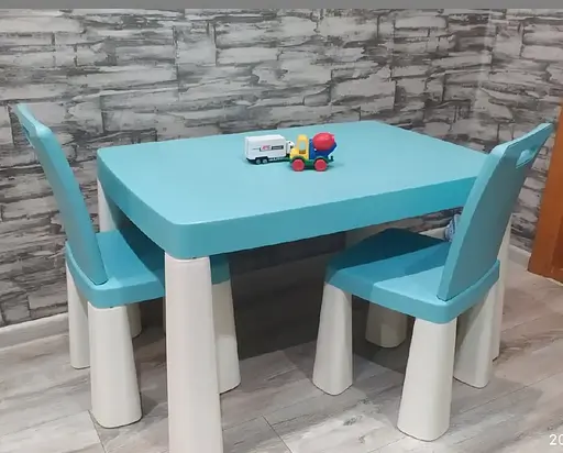 Дитячий комплект стіл та два стільці Doloni (пластиковий) Бірюзовий - фото 3