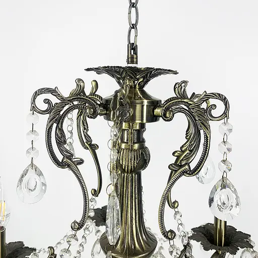 Підвісна кришталева люстра Crystal Life у бронзовому корпусі на 6 ламп Line.F 11549/6 - фото 5