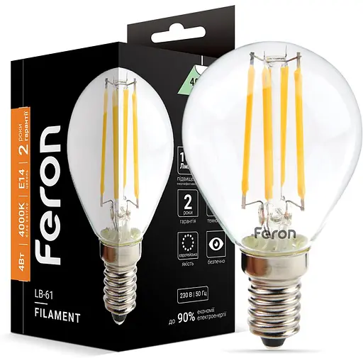 Світлодіодна лампа Feron LB-61  P45 230V 4W E14 4000K (25579)