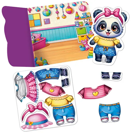 Игра развивающая с липучками "Пандочка" VT1320-05, 9 элементов одежды - фото 3