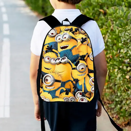 Рюкзак детский миньоны 34х27см, городской ранец для мальчика с принтом (00450)