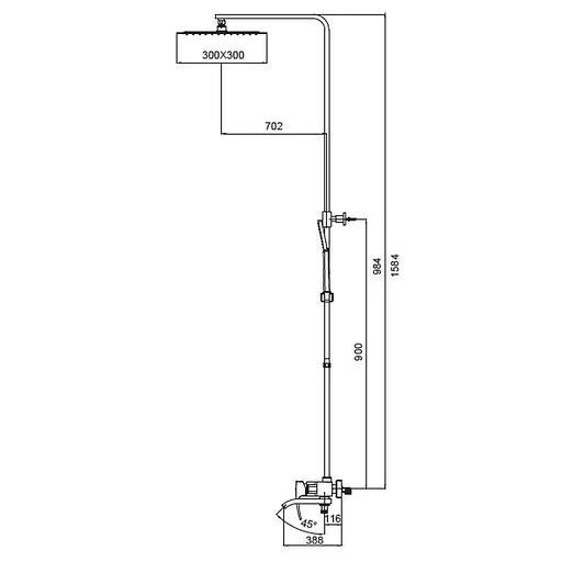 Душова система Koer KB-56007-04 3 функції KR5159, Білий матовий - фото 2