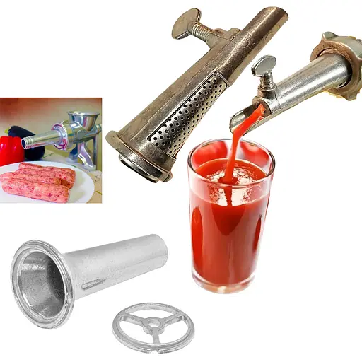 Набор насадка на мясорубку соковыжималка шнековая приставка для мясорубки + насадка для колбасы с кольцом, ХЕАЗ 87676 - фото 2