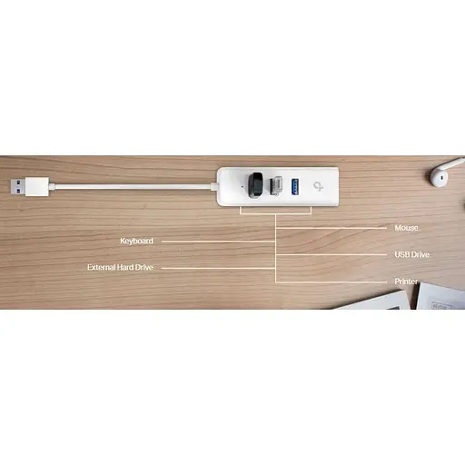 Сетевой адаптер TP-Link UE330 USB3.0 to GE 3xUSB3.0 HUB - фото 4