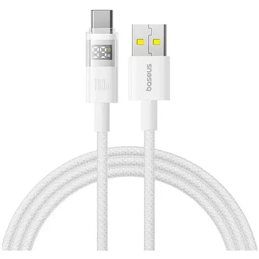 Кабель Baseus Display 2 Fast Charging Data Cable USB-A to USB-C 100W 2 м Білий