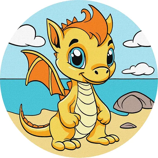 Набір для розпису по номерах 7+. "Чарівний дракон", діаметр 19 см, Ideyka, КНО-R1046