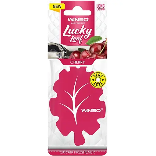 Освежитель воздуха Winso Lucky Leaf целлюлозный ароматизатор вишня - фото 1