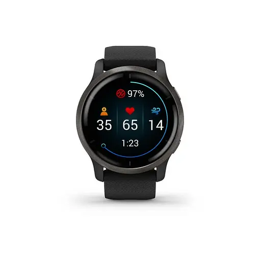 Смарт-часы Garmin Venu 2 Slate Stainless Steel Bezel with Black Case and Silicone Band (010-02430-11/01) - фото 2