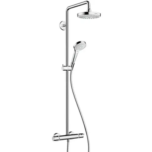 Душевая система Hansgrohe Croma S Showerpipe Select 180 2jet Showerpipe с термостатом хром/белый 27253400, Хром - фото 1