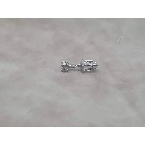 Срібна моносережка пуссета Dear з фианитом. 3003.9С - фото 3