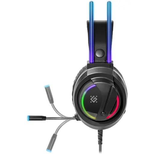 Игровая гарнитура Defender Flame RGB кабель 2 м черная - фото 7