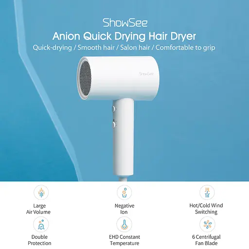 Фен Xiaomi Hair Dryer ShowSee A2-W/A1-W - фото 3