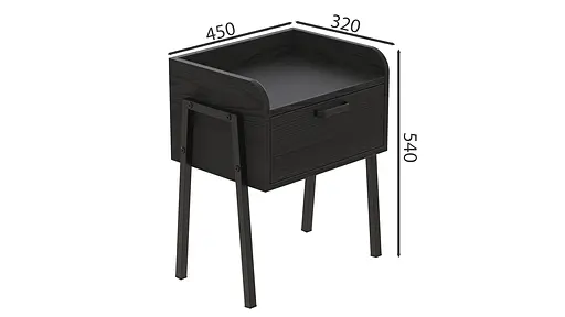 Тумба модульна Ferrum-decor Бетті 540x450x320 метал Чорний ДСП Сосна Кембра 16 мм (FRD-105509) - фото 4