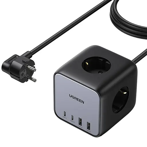 Зарядное устройство 4xUSB 65W 2хUSB-C+2xUSB-A + 2хSchuko DigiNest Cube Power Strip CD268 Ugreen - фото 2