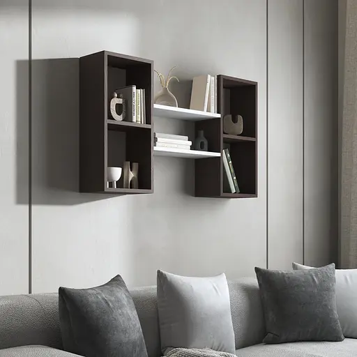 Навесная полка Vays M-11 с нишами для книг и декора ЛДСП 100x18x60 см для гостиной спальни кабинета - фото 7