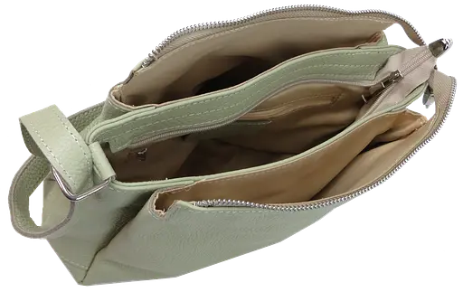 Женская кожаная сумка через плечо Borsacomoda салатовая sum0028727 - фото 9