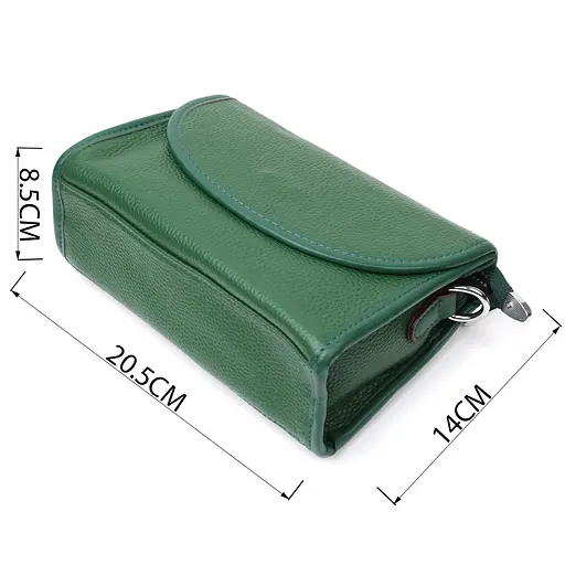 Компактная женская кожаная сумка Vintage с полукруглым клапаном 20.5х14х8.5 см sum0029048 - фото 4