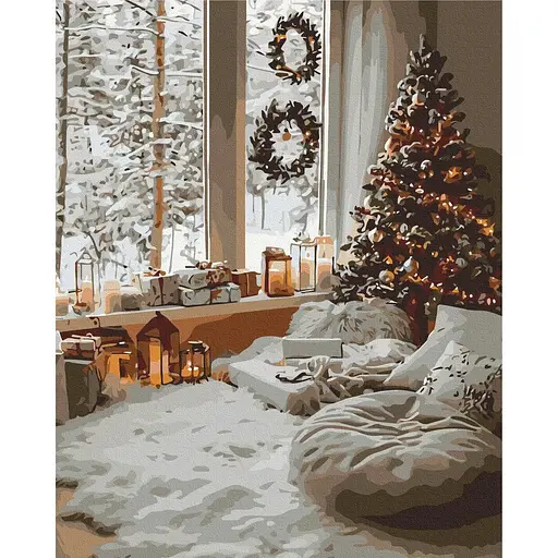 Картина по номерам на подрамнике Brushme Магия зимнего дня