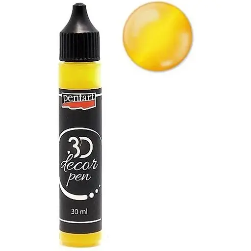 Контур Pentart Эффект 3Д жемчуг прозрачный Желтый 30 мл  - фото 1