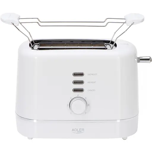 Тостер Adler AD 3224 white 850Вт/ 2 відділення/7 режимів підсмажування/розморожування/підігрів булок - фото 2