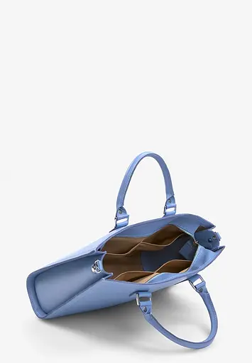 Жіноча шкіряна сумка Fancy A4 блакитна - фото 4