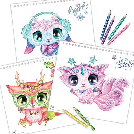 Набор для творчества Скетчбук: Звездные друзья Nebulous Stars 11141 с карандашами - фото 4