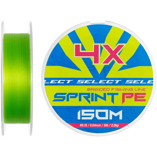 Шнур Select Sprint PE 4X Light Green 150m #0.15/0.04mm 5lb/2.3kg - фото 1