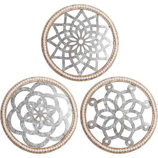 Baihui 3 шт., деревенский настенный декор, большой размер, диаметр 12 дюймов, круглый, декор для стен в фермерском доме