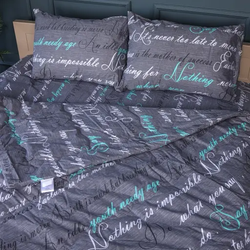 Летний постельный комплект MirSon №2951 Сolor Fun Line Tulio Silk 155х215 см серый (2200010966084) - фото 4