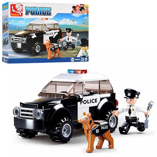 Конструктор дитячий SLUBAN Поліцейська машина, M38-B0639, 78 деталей, фігурки персонажів