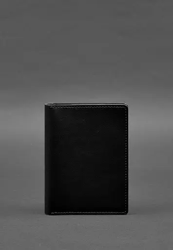 Кожаная обложка-органайзер для документов 6.1 черный краст - фото 2