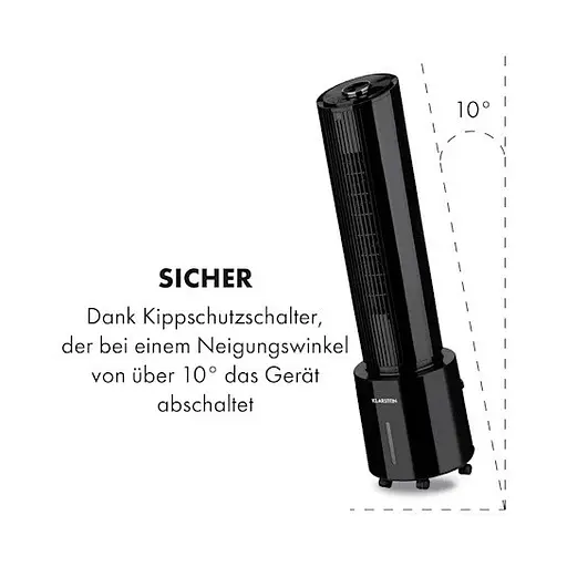 Охолоджувач повітря Klarstein Waterfall 4-в-1 400 м³/год Чорний (10035834) - фото 2