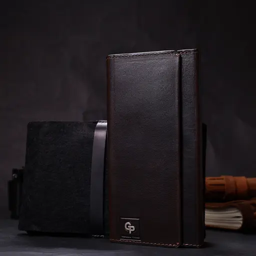 Кожаный мужской кошелек Grande Pelle 10.5х20.3х2.5 см acs0026945 - фото 9