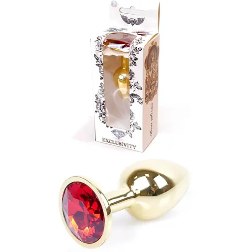 Анальна пробка Boss Of Toys Boss Series - Jewellery Gold Plug Red S, BS6400019, Золотий / Червоний