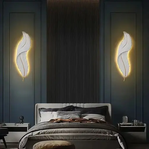 Бра Line F у вигляді пірʼїни 63х15 см Арт. W011/600 WT - фото 1