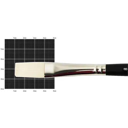 Пензель синтетика плоска подовжена Milk 1108F № 8 коротка ручка Kolos