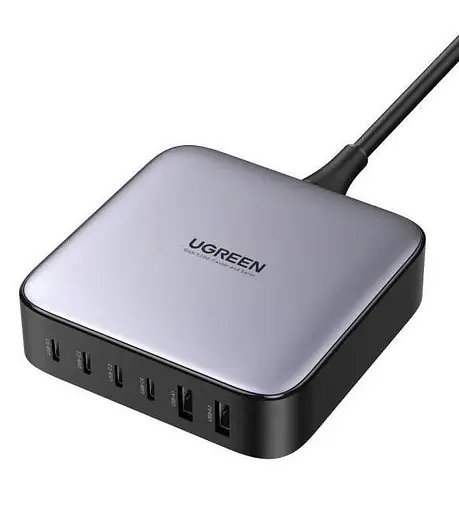Зарядний пристрій 200 ват максимальний Ugreen CD271 6 портів 2U+4C 200W GaN - фото 2