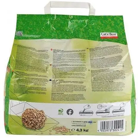 Наполнитель Cat’s Best Original для кошачьего туалета деревянный 10 л/4.3 кг - фото 3