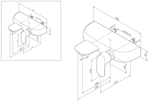 Змішувач для ванни та душу AM.PM Sensation F3010000 - фото 7