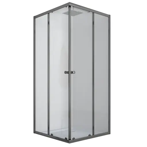 Душевая кабина без поддона Mixxus Cubic SC01-90x90x185-TR прозрачное стекло 4 мм graphite MI6907, Универсальная, прозрачная, графит - фото 1