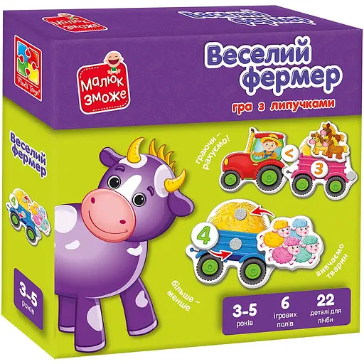 Розвиваюча гра Vladi Toys з липучками. Веселий фермер (VT2100-13) - фото 1