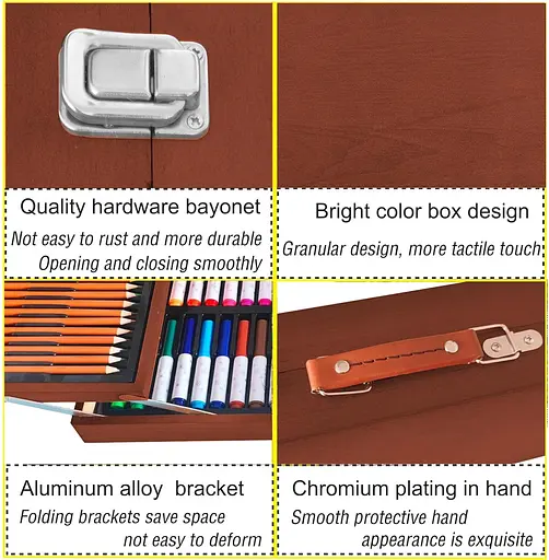 Детский футляр для рисования KINSPORY, набор для рисования из 139 предметов футляр - фото 5