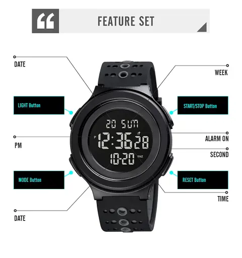 Наручний годинник чоловічий Skmei 1733 Black Black, 1733BKBK (18459) - фото 12