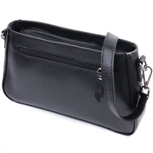 Сумка женская багет Shvigel с цепочкой и съемным ремешком из гладкой натуральной кожи 26.5х15х5.5 см sum0027035 - фото 2