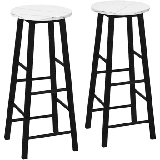 Комплект стульев Costway Eugad с подставкой для ног белый