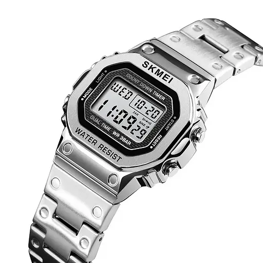 Жіночий спортивний годинник Skmei 1433 Singapore Сріблястий - фото 5